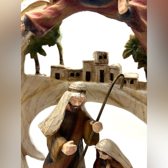 Vintage Musical Fontanini ROMAN Nativity Set Angel Scene Plays O Holy Night RARE - Picture 8 of 14